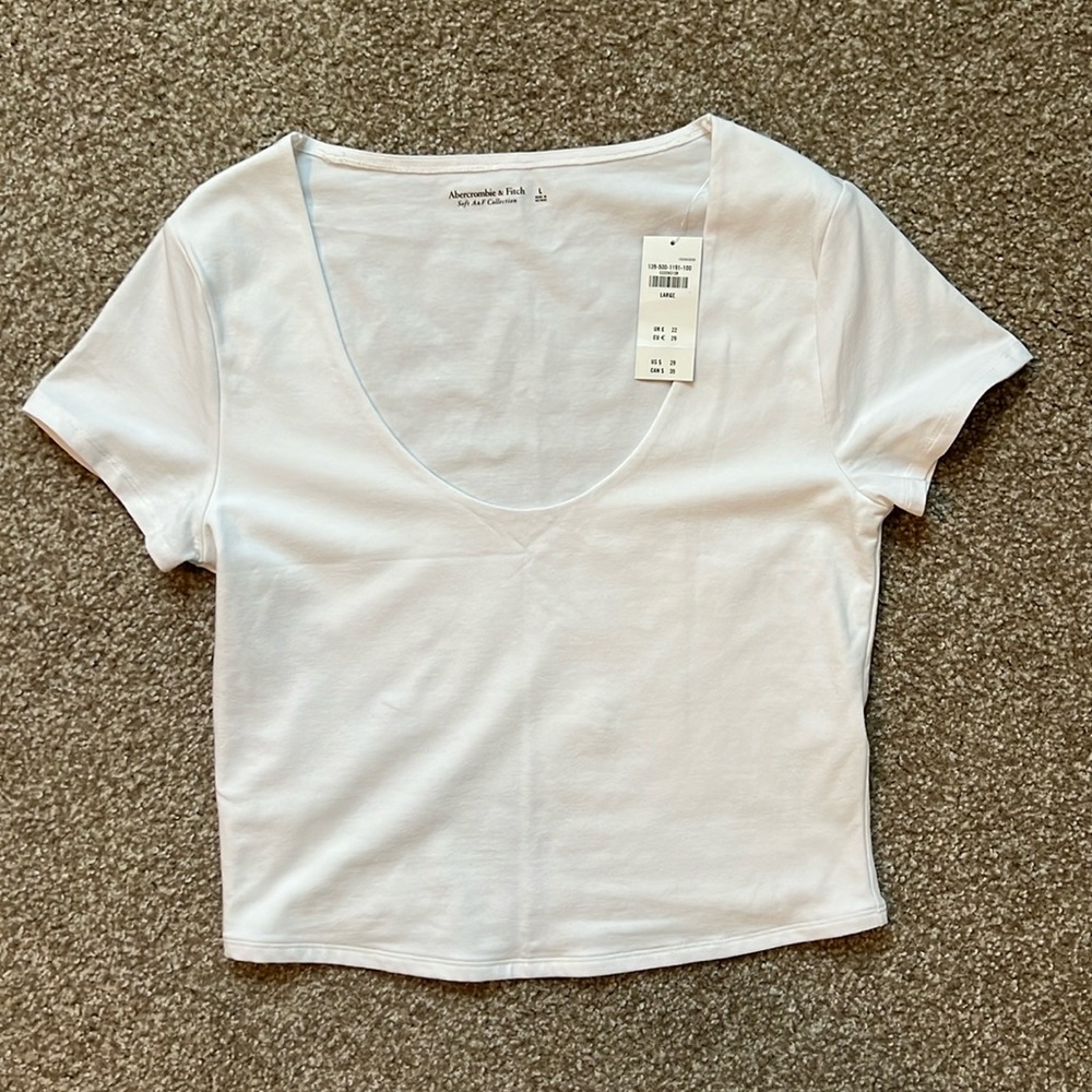 Abercrombie White Scoop Neck Top NWT